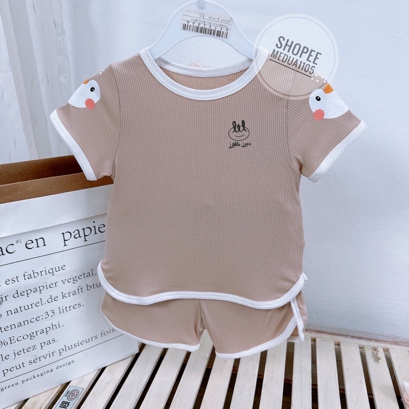 [LITTLE LOVE] Bộ Cộc Tăm Phối Viền Cho Bé Trai/Bé Gái Hãng Lill 6m-4y