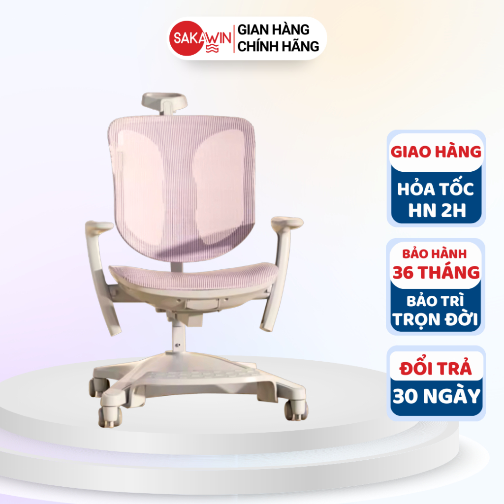 Ghế ngồi học chống gù Sakawin G109 Chính hãng, Ghế ngồi học cho bé Xoay 360 độ Nâng hạ độ cao linh hoạt
