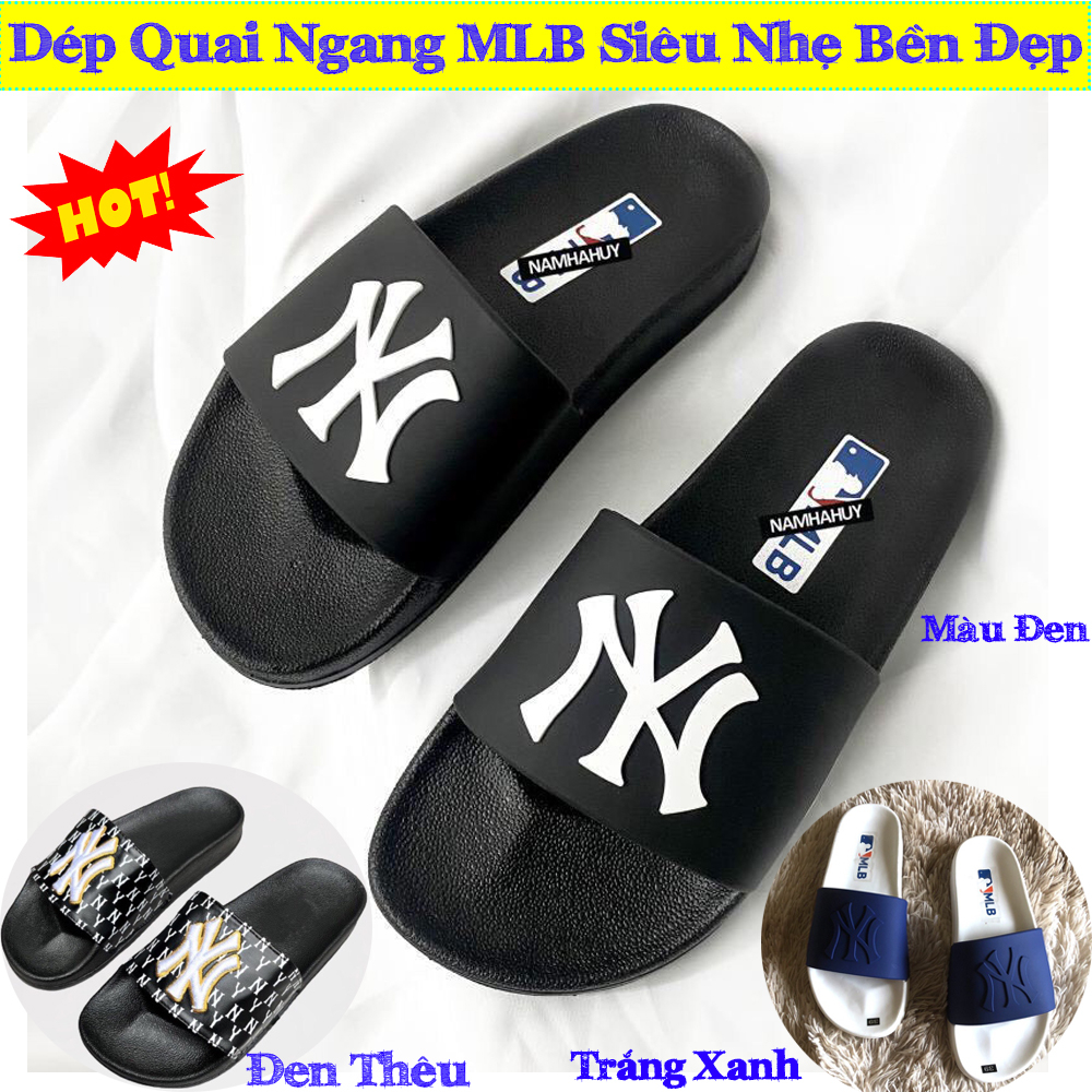 Dép Nam,Dép Quai Ngang Nam Nữ 𝐌𝐋𝐁 Thêu NY Thời Trang Siêu Hot Đế Siêu Nhẹ Bền Đẹp Full Size 37-43