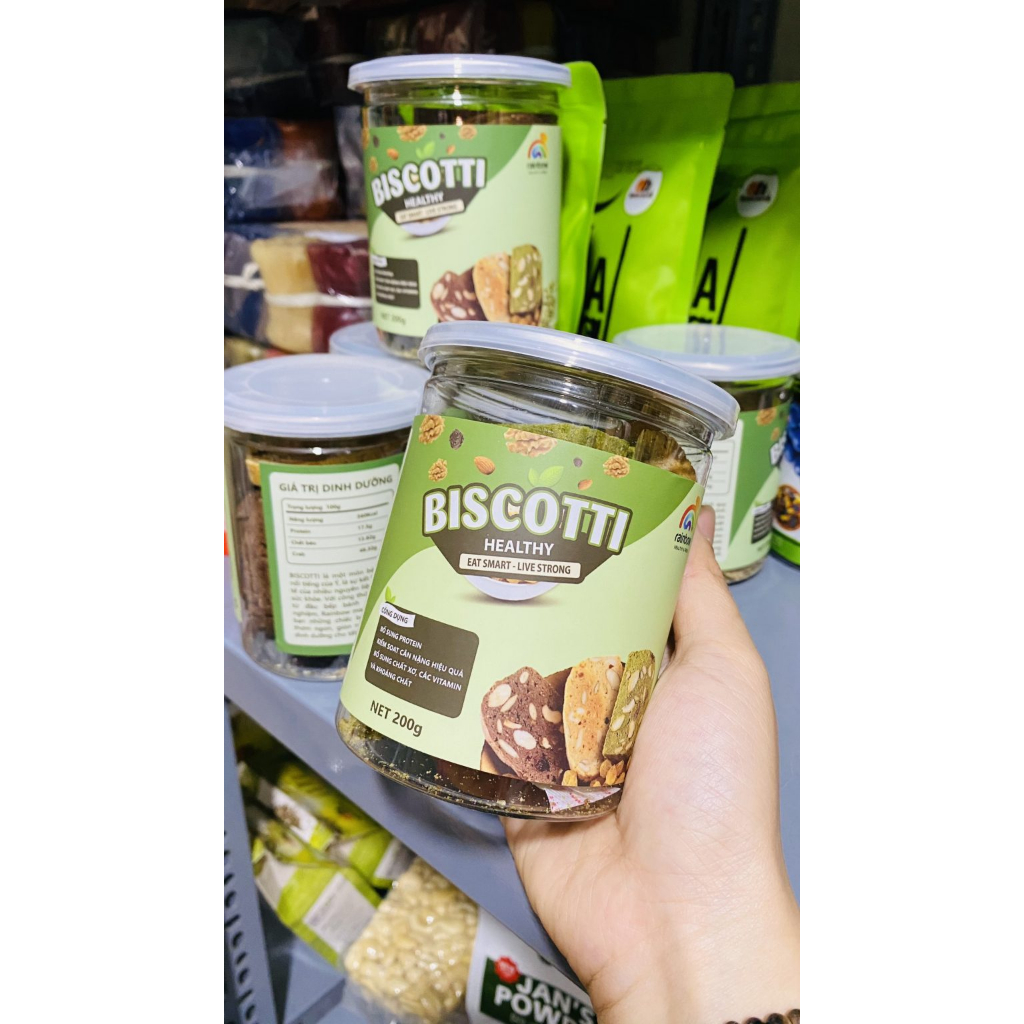 Bánh Biscotti Mix 3 Vị, Gạch Đỏ Siêu Hạt, Ngọt Từ Gạo Lứt Và Mật Ong, Chuẩn Ăn Kiêng Healthy