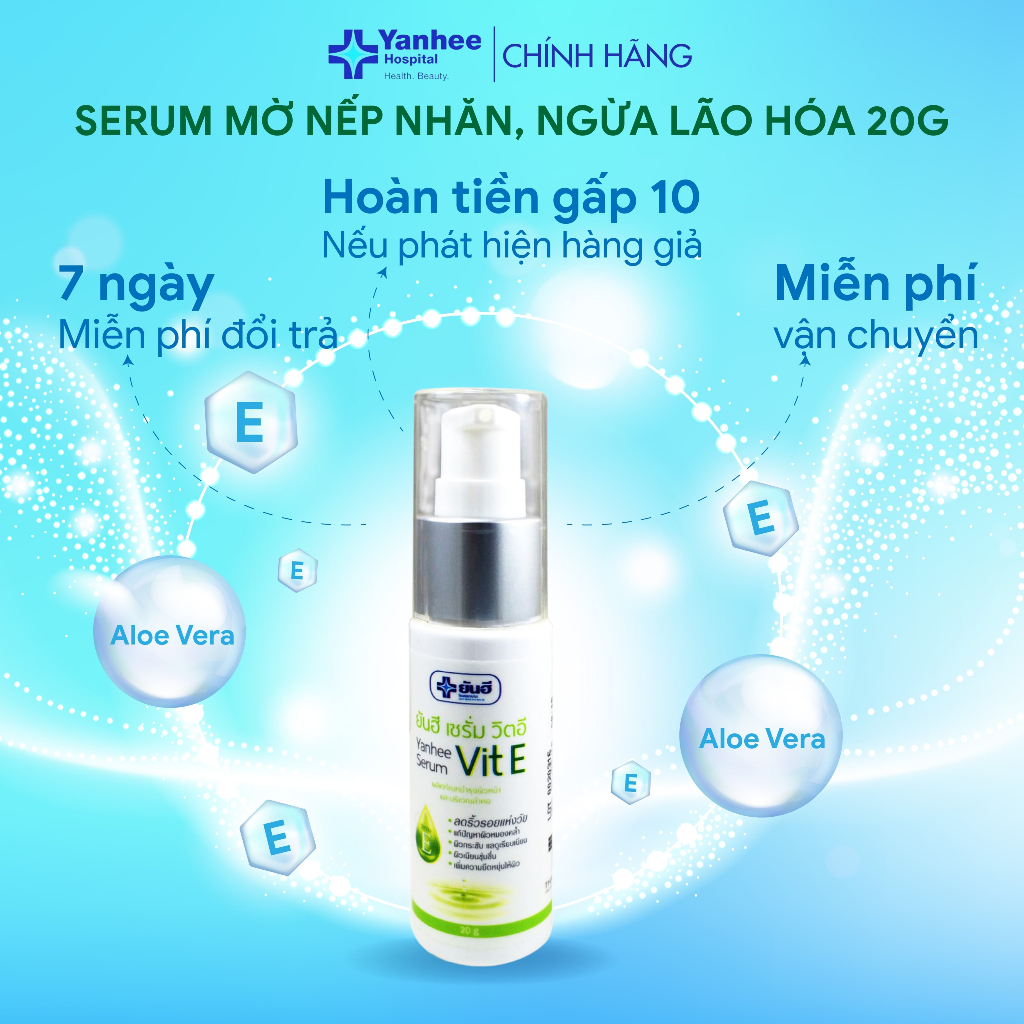 Serum Yanhee Vit E ngăn ngừa lão hóa, dưỡng sáng mờ thâm, giảm nếp nhăn, dưỡng ẩm và mờ sẹo 20g Thái Lan