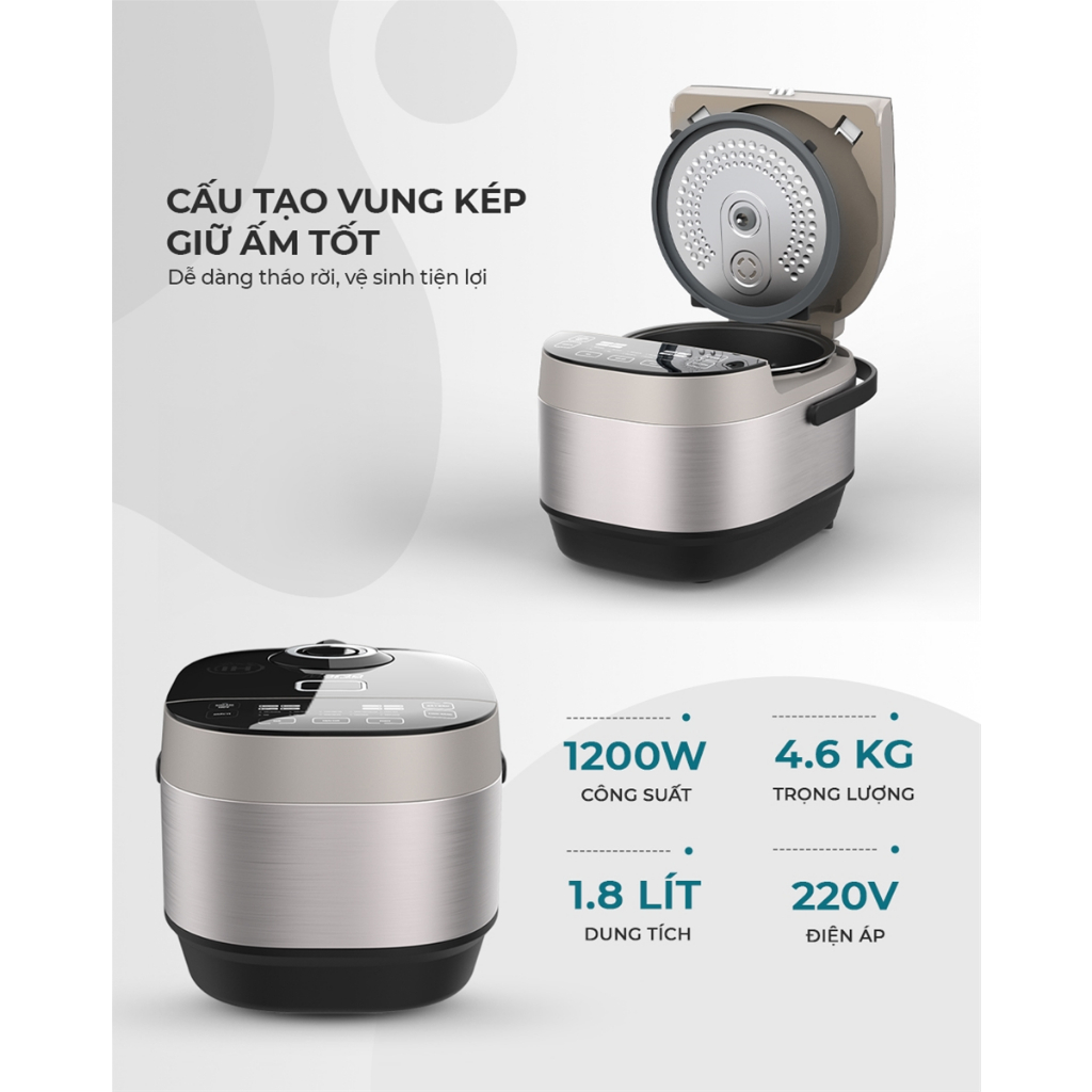 Nồi cơm điện cao tần 1.8L Sunhouse mama SHD8959