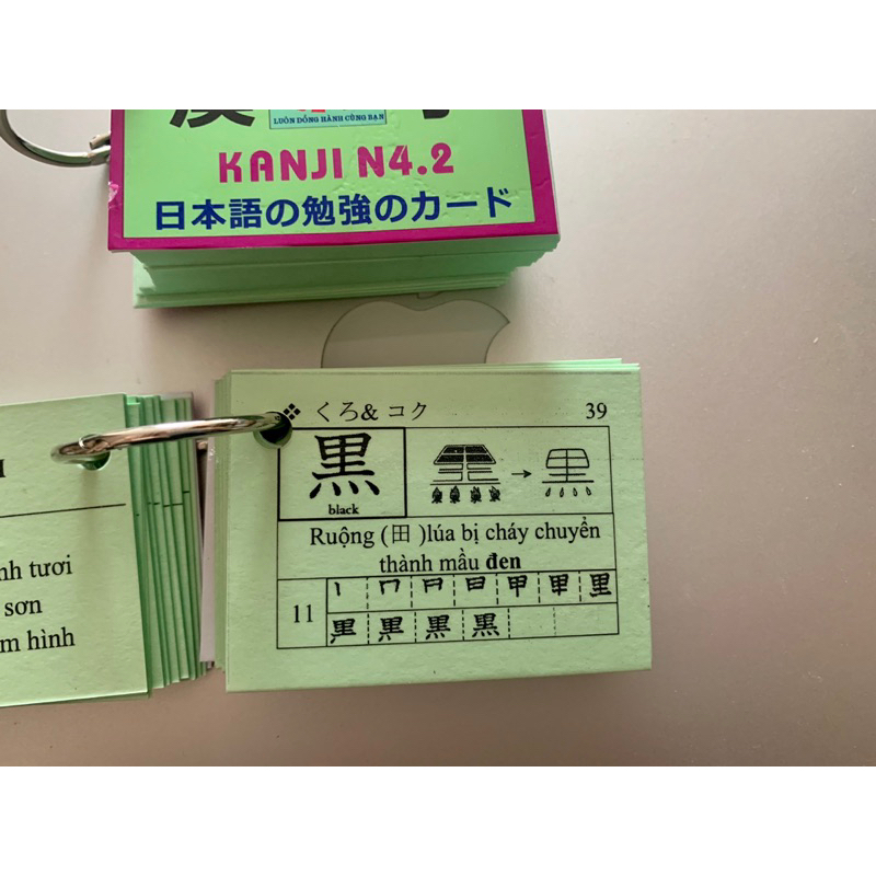 Flashcard kanji N4 - thẻ học kanji N4 có ép plastic chống nước