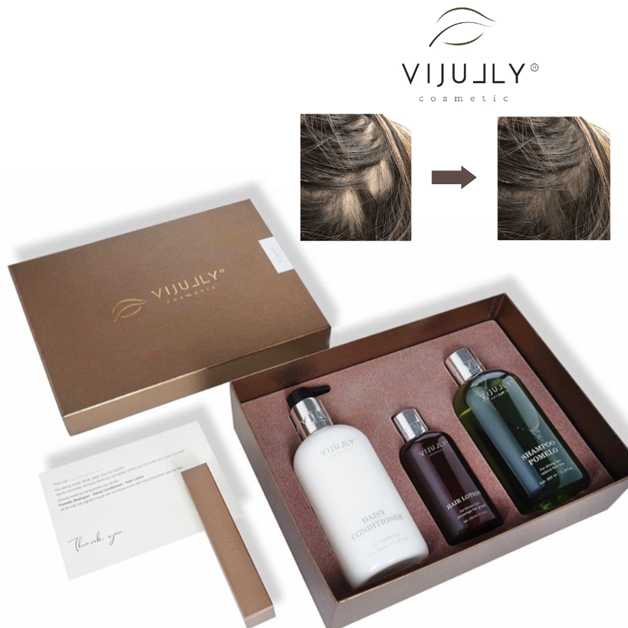 Combo 3 Món Dưỡng Tóc Vijully Gồm Dầu Gội , Dầu Xã , Tinh Dầu Bưởi