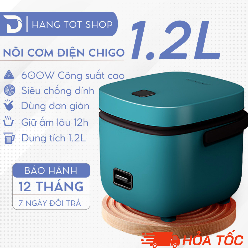 Nồi Cơm Điện Mini Dung Tích 1,2L Đa Năng Nấu Cơm, Cháo, Nấu Lẩu Công Suất 300W, Tặng Khay Hấp Tiện Dụng