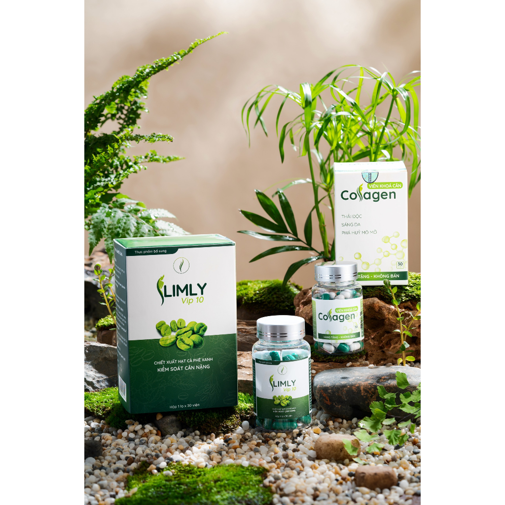 Giảm Cân Slimly Vip 10 [BẢN NÂNG CẤP CENLY] Tặng 30v Collagen Khoá Cân