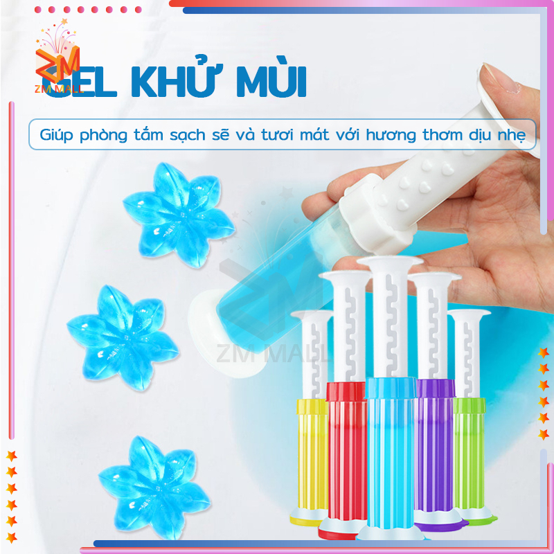 Gel khử mùi hôi nhà vệ sinh,Gel thơm làm sạch khử mùi vệ sinh diệt khuẩn khử trùng bồn cầu hình bông hoa