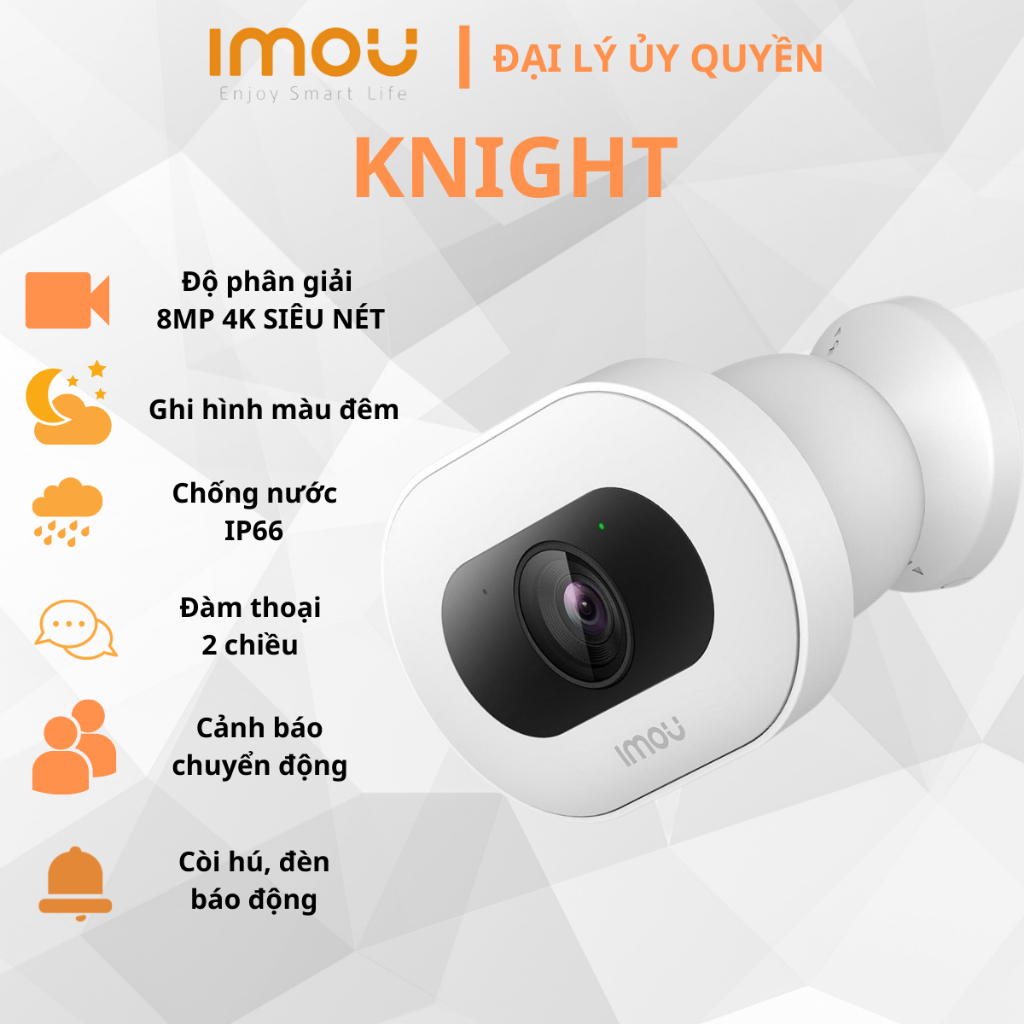 Camera WIFI ngoài trời SIÊU NÉT 4K 8MP, Imou KNIGHT F88FIP đàm thoại 2 chiều, màu đêm