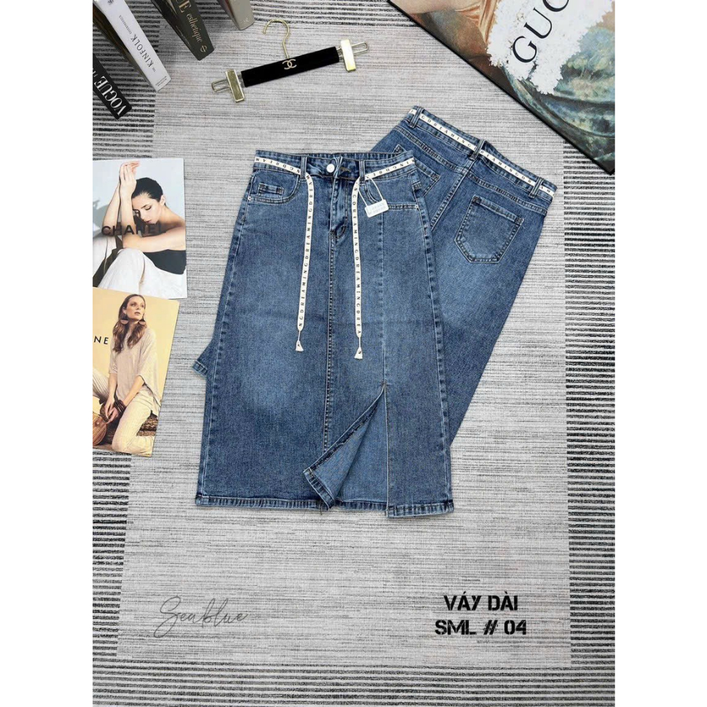 CHÂN VÁY DENIM XẺ TRƯỚC SIÊU HOT