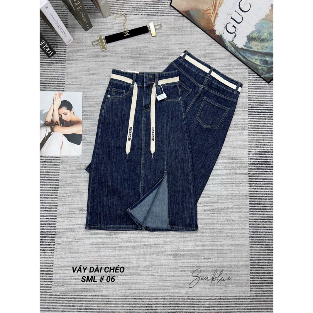 CHÂN VÁY DENIM XẺ TRƯỚC SIÊU HOT