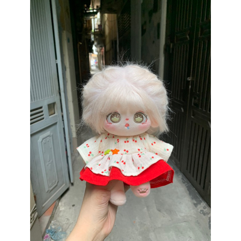 Outfit for doll 20cm.set váy cho doll. váy cherry