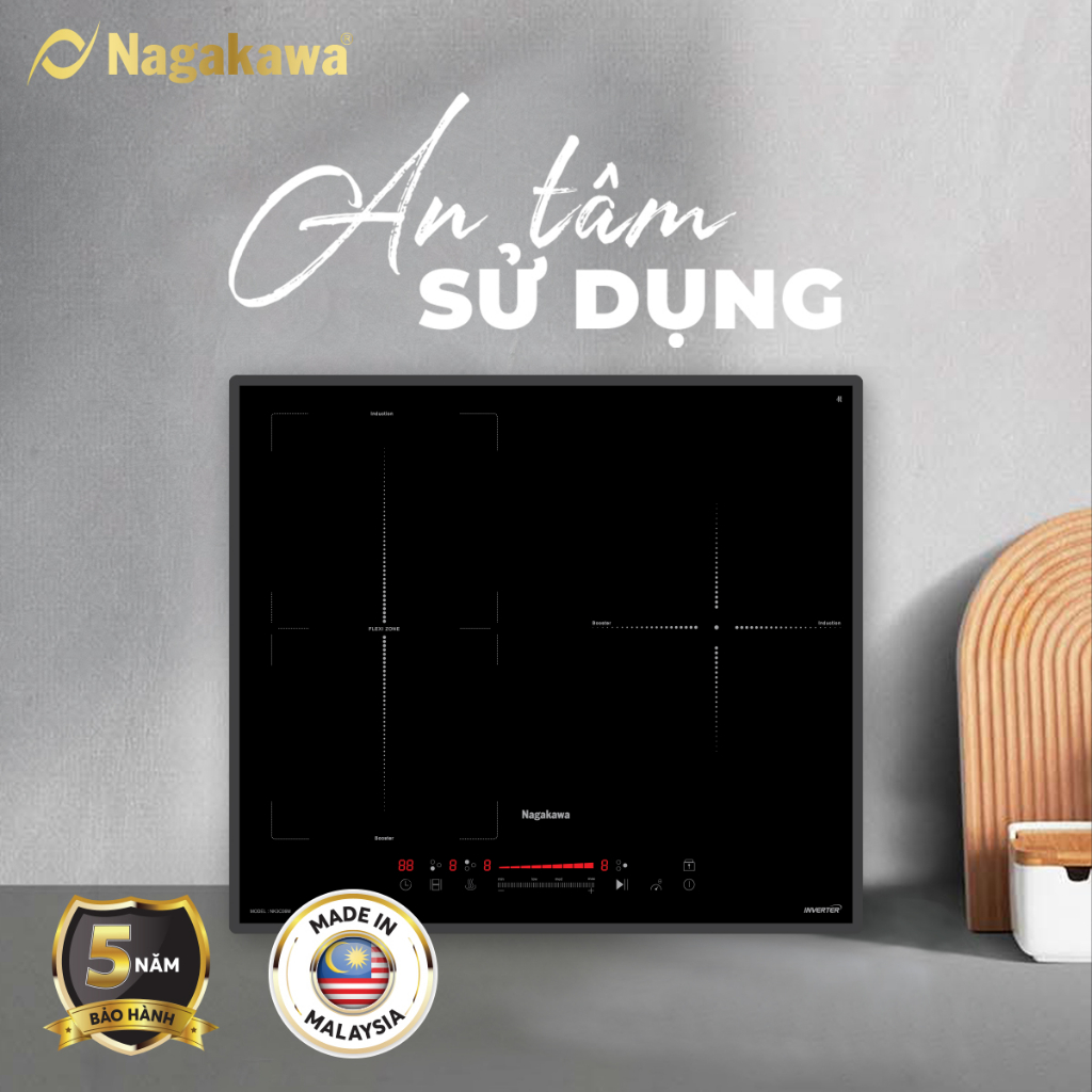 Miễn phí công lắp đặt - Bếp 3 lò điện từ Nagakawa UltraSlim NK3C06M (2700W) - Made in Malaysia - Bảo hành 5 năm