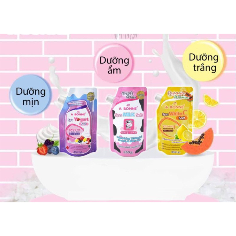 Muối tắm sữa bò tẩy tế bào chết body A Bonne Spa Milk Salt 350g