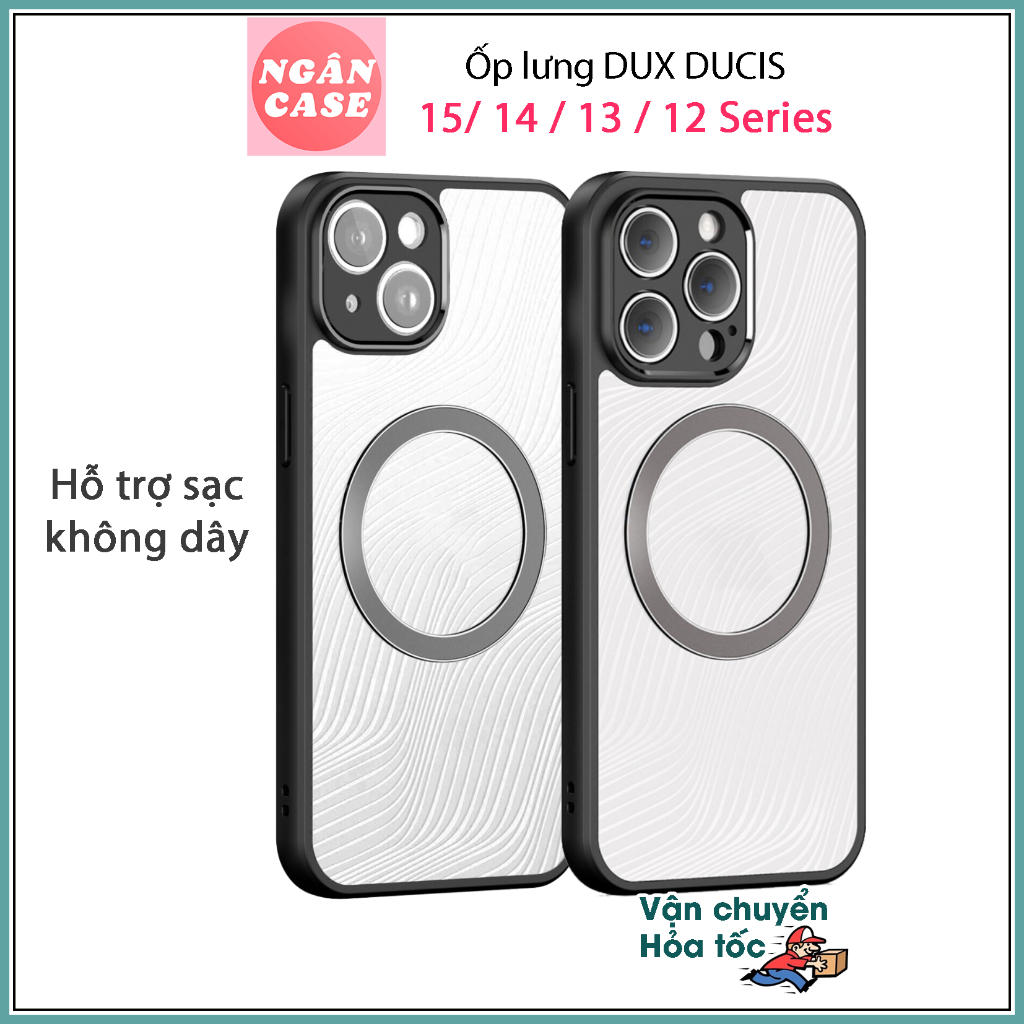 Ốp lưng DUX DUCIS iPhone 15/15 Plus/15 Pro/Max/14/14 Plus/14 Pro/Max/13/12 Series (AIMO MAG SERIES) Hỗ trợ sạc không dây