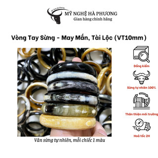 Vòng tay bằng sừng, mang lại may mắn và tào lộc, bản 1cm liền, không ghép nối