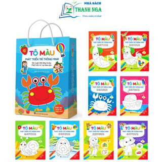 Sách - Tô Màu Phát Triển Trí Thông Minh - Phiên bản song ngữ Việt-Anh - Dành cho trẻ từ 2-6 tuổi (Túi 8 quyển)