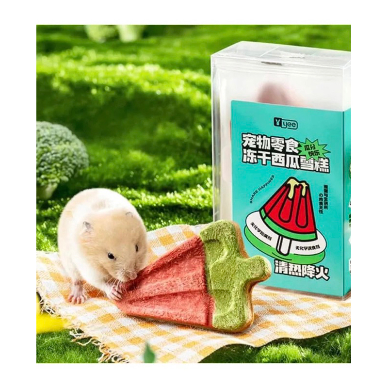 [ YEE ] Bánh thịt sấy đông khô hình que kem dưa hấu cho cún mèo, hamster
