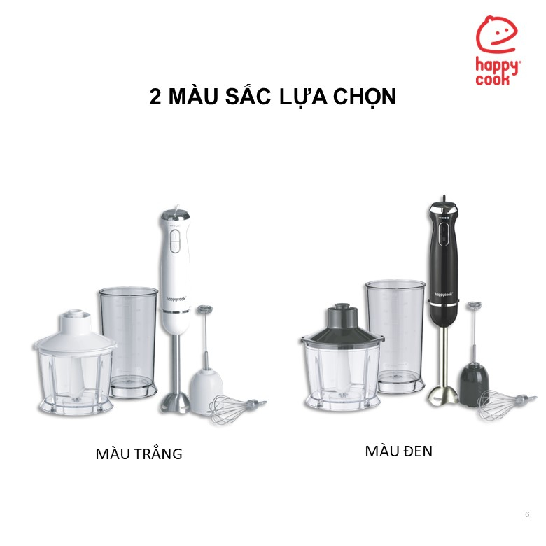 Máy xay sinh tố cầm tay đa năng Happy Cook HHB-100PB