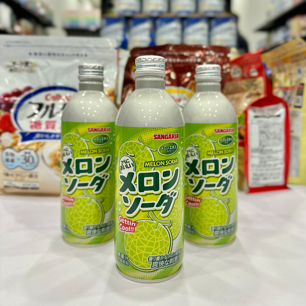 Nước soda có ga Sangaria chai nhôm 500g nhiều vị, hàng nội địa Nhật
