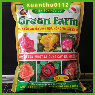 PHÂN BÓN HỮU CƠ CHO HOA HỒNG- CÂY CẢNH GREEN FARM 1KG