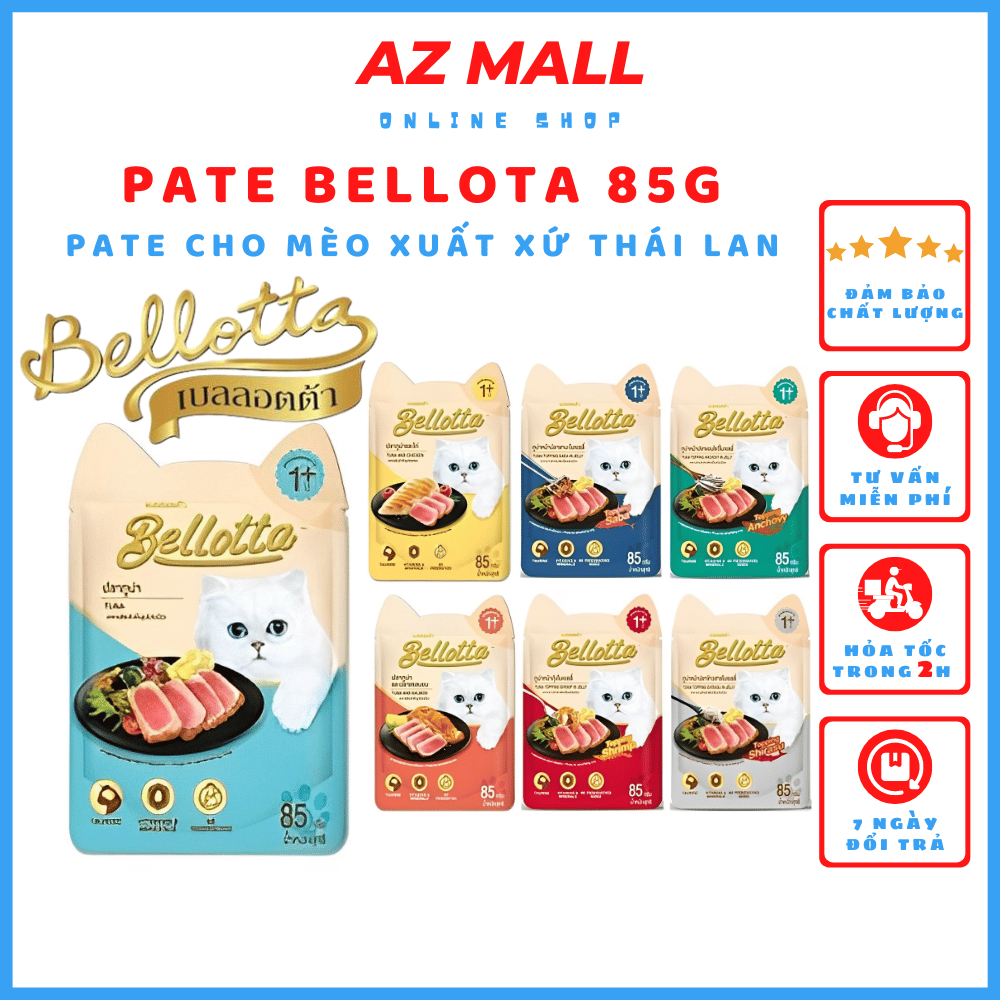 Pate BELLOTTA gói 85g thịt Cá Ngừ thật, Pate cho mèo nhập khẩu Thái Lan