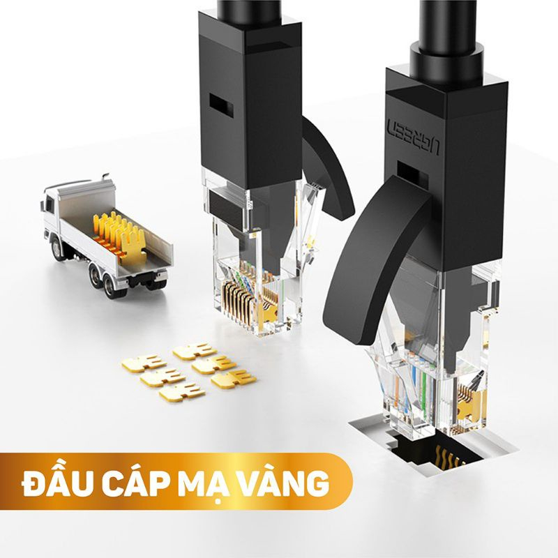 Dây cáp mạng Cat6 Aluminum đúc sẵn 2 đầu chính hãng Ugreen NW102 dài từ 0,5-15m - Bảo hành 18 tháng