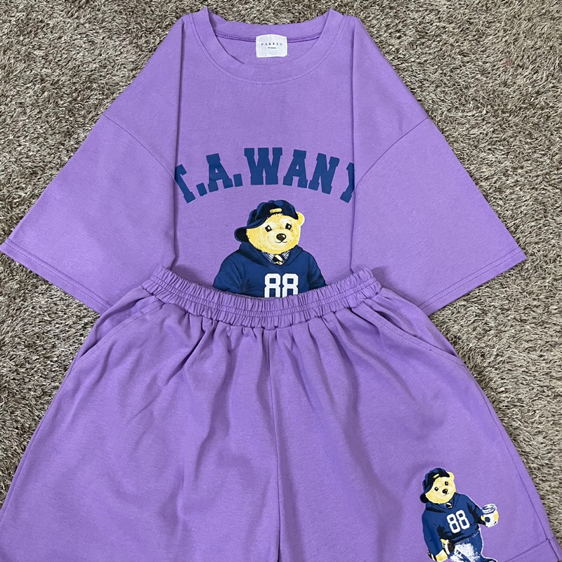 Sét bộ thun quần short áo form rộng cotton khô thoáng mát.