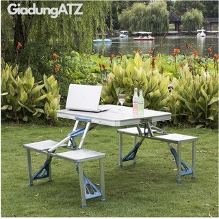 Bàn 4 ghế nhôm dã ngoại xếp gọn zx17403,10kg, bàn 86x6 - bàn ghế gấp gọn thành vali