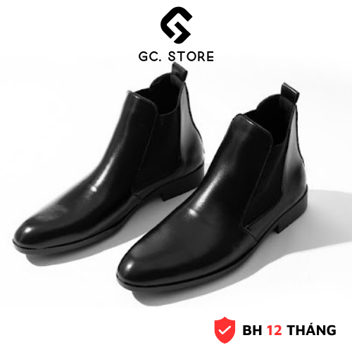 Giày Chelsea Boots Classic Retro nam, giay nam đế tăng chiều cao form dáng công sở