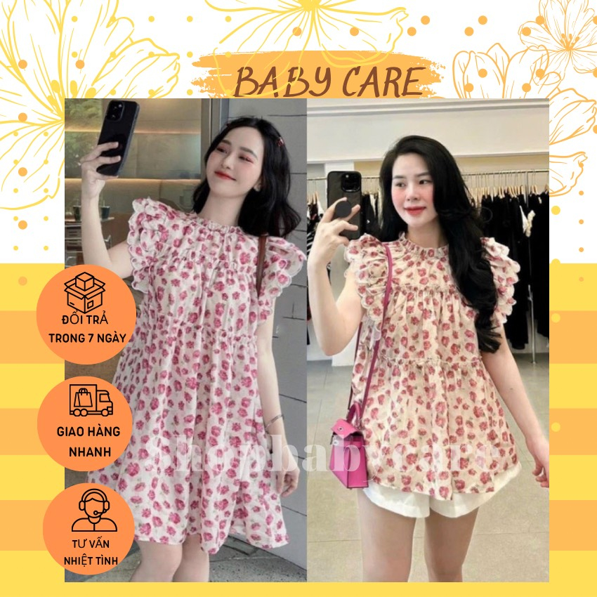 VÁY BẦU HOA CÁNH TIÊN TIỂU THƯ THIẾT KẾ NHẸ NHÀNG- ĐẦM BẦU BABYDOLL XINH XẮN