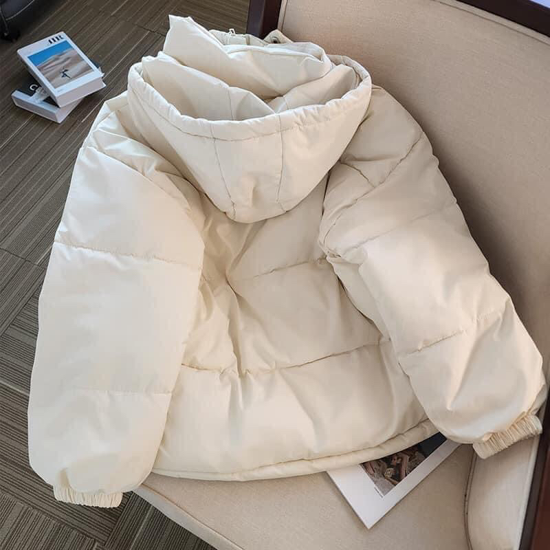 Áo khoác phao nữ có mũ Đen Be Xanh Hồng hàng QC