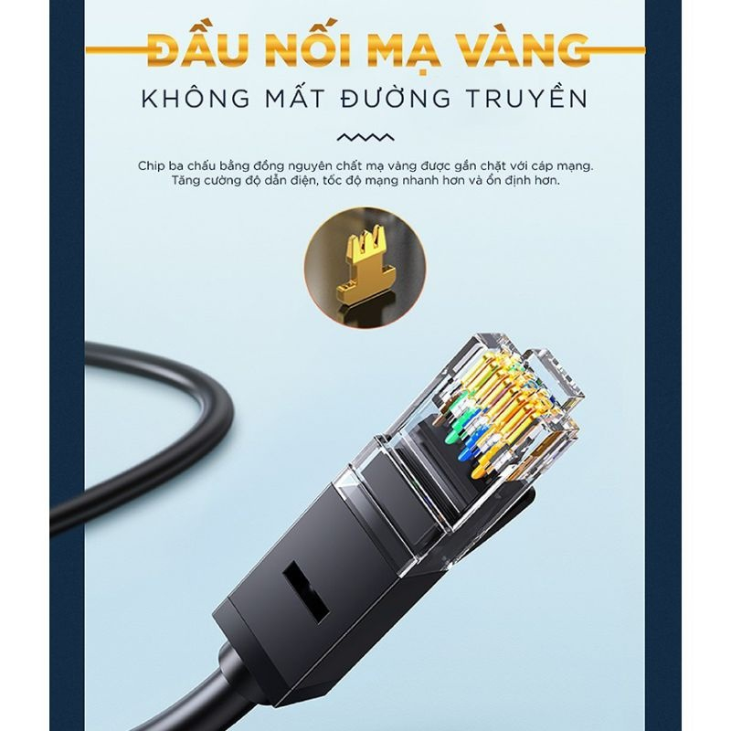 Dây cáp mạng Cat6 Aluminum đúc sẵn 2 đầu chính hãng Ugreen NW102 dài từ 20-50m