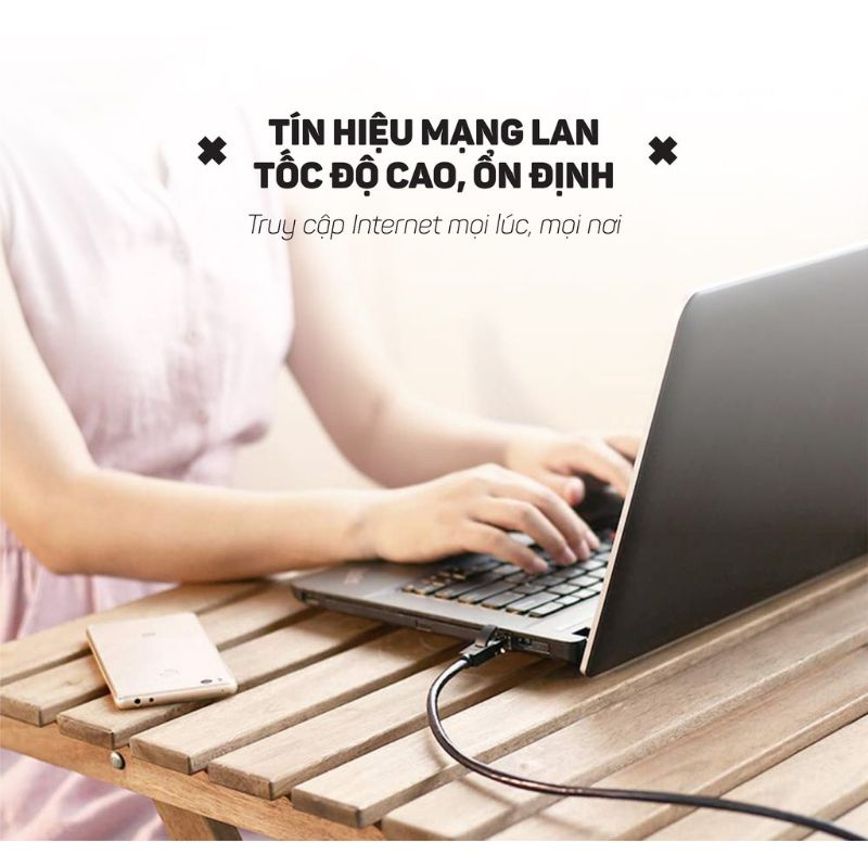 Dây cáp mạng Cat6 Aluminum đúc sẵn 2 đầu chính hãng Ugreen NW102 dài từ 20-50m