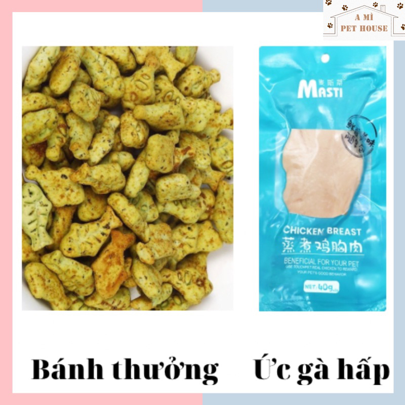 BÁNH THƯỞNG - ỨC GÀ HẤP ĂN LIỀN CHO CHÓ VÀ MÈO
