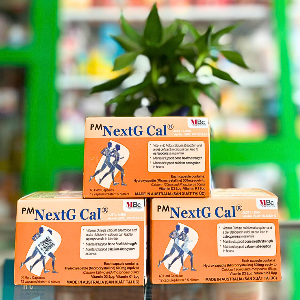 NextG Cal, bổ sung canxi cho trẻ và ngăn ngừa loãng xương ở phụ nữ có thai, sau mãn kinh - 12 vỉ x 5 viên - NT Bình An