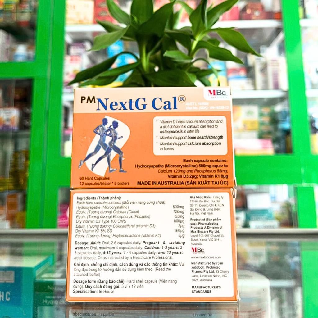 NextG Cal, bổ sung canxi cho trẻ và ngăn ngừa loãng xương ở phụ nữ có thai, sau mãn kinh - 12 vỉ x 5 viên - NT Bình An