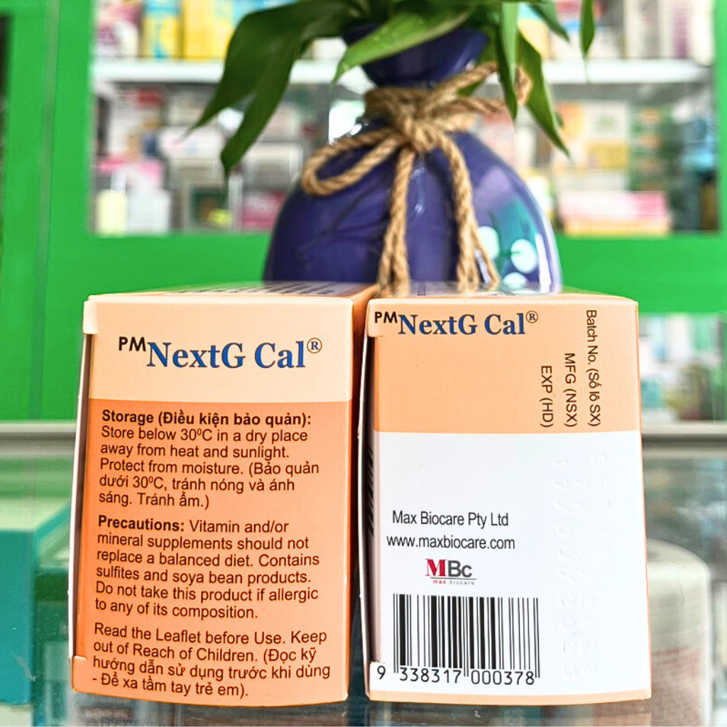 NextG Cal, bổ sung canxi cho trẻ và ngăn ngừa loãng xương ở phụ nữ có thai, sau mãn kinh - 12 vỉ x 5 viên - NT Bình An