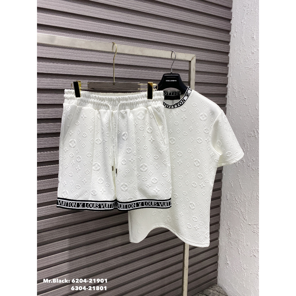 Bộ Đồ Nam Cộc Tay Logo In Viền Cổ Áo Bn04, Đồ Bộ Quần Áo Nam Mẫu Mới Tháng 7 2023