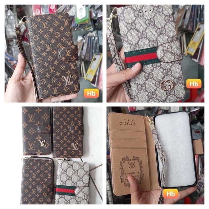 Bao da lv gucci có ngăn đựng thẻ samsung s9plus s10plus note 10 note 10plus note 20 note 20ultra s20ultra s22ultra s23