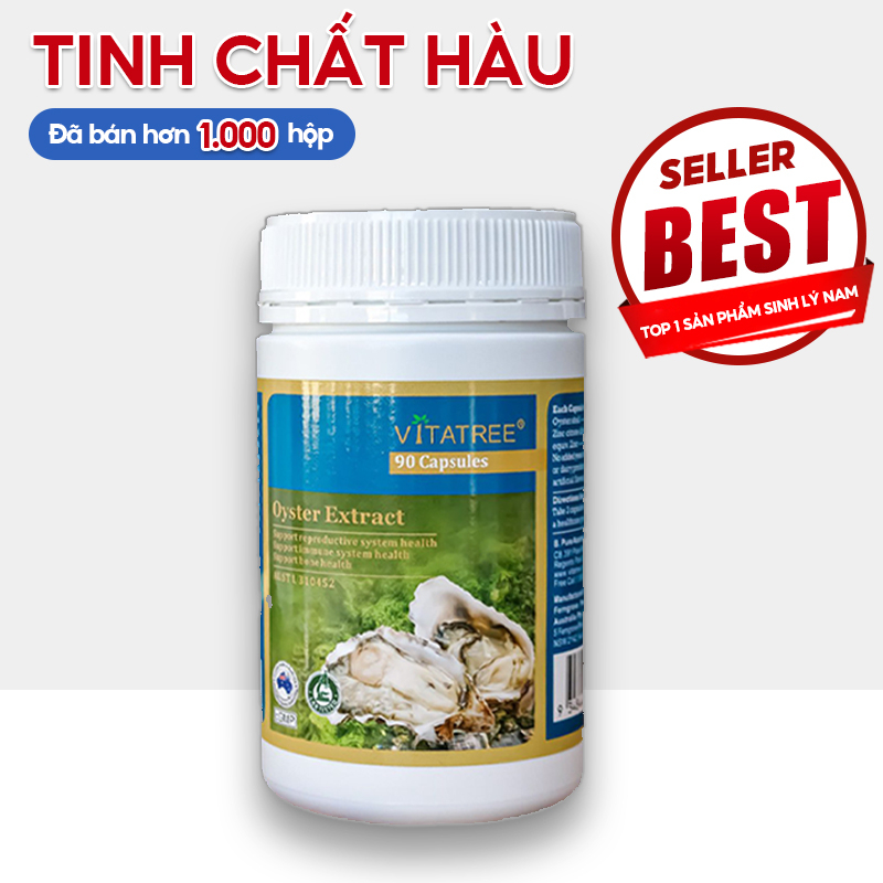 Tinh chất hàu biển Vitatree Oyster Extract tăng cường sinh lý nam của Úc hộp 90 viên
