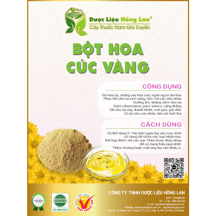 ✅ Bột thảo dược Nụ Hoa Cúc vàng loại 1 nguyên chất (không pha chộn tạp chất, đã sao thơm, không chất bảo quản)