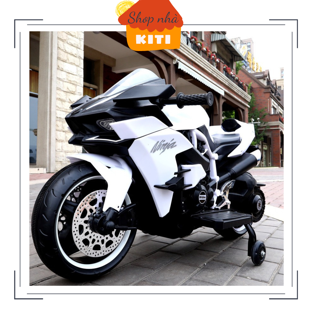 Xe máy Điện - Mô tô điện cho bé Ninja H2R có chân đạp ga - BH chính hãng