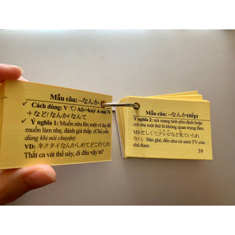 Flashcard ngữ pháp N3 - thẻ học ngữ pháp N3 có ép plastic chống nước