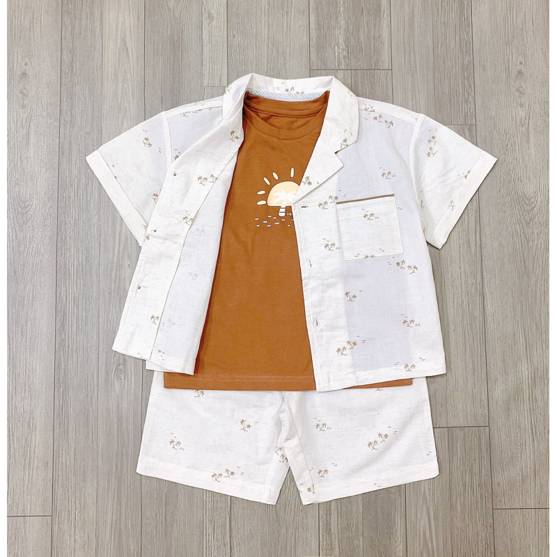 Set 3 chi tiết xuất Hàn hoạ tiết cây dừa mùa hè - Moilmol