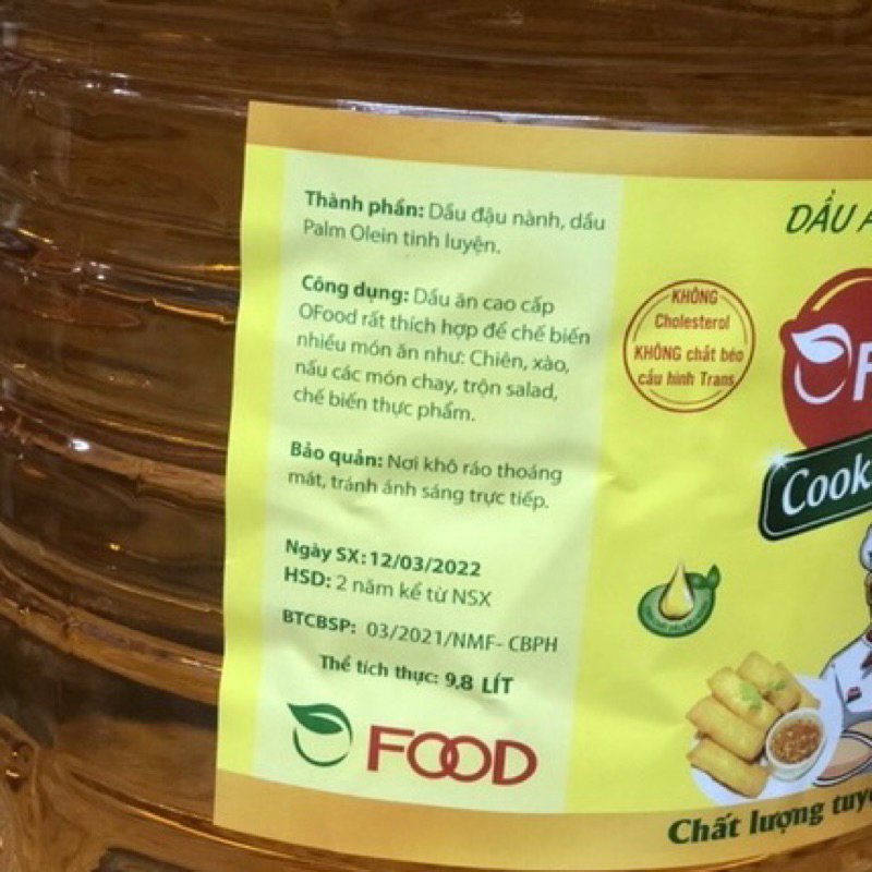 DẦU ĂN  OFOOD Cooking Oli can 9,5L. Dầu nhà hàng. GIAO HOẢ TỐC