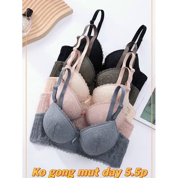 Áo ngực ren siêu dày 5.5cm không gọng siêu nâng ngực mút đệm tim hàng mẫu mới