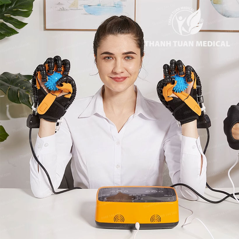 Máy tập tay Robot Finger Trainer dùng cả 2 bàn tay cho người tai biến, liệt - Bàn tay Robot phục hồi chức năng