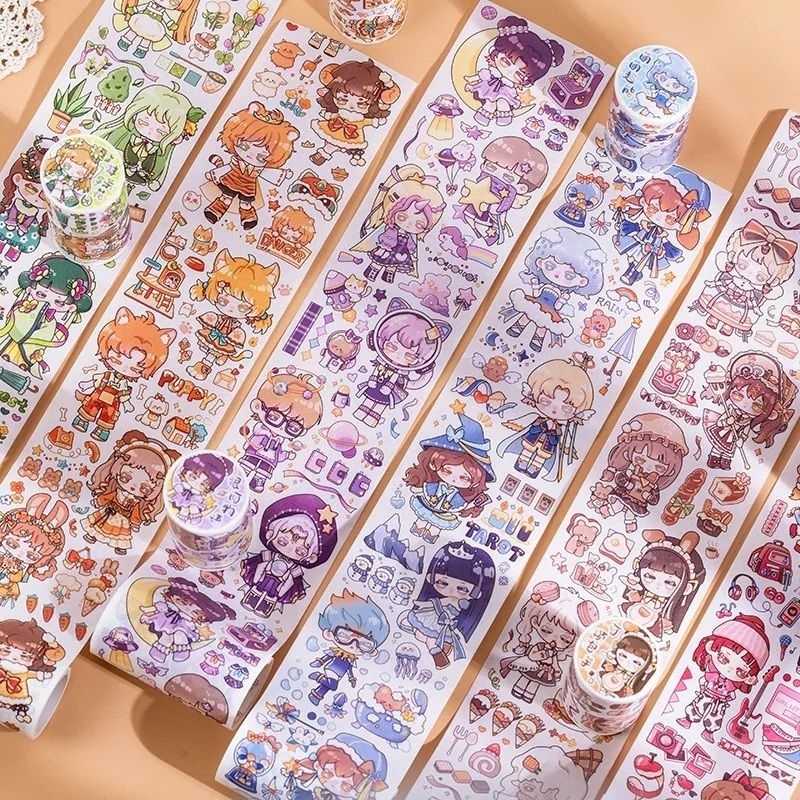 Chiết washi tape chibi dễ thương