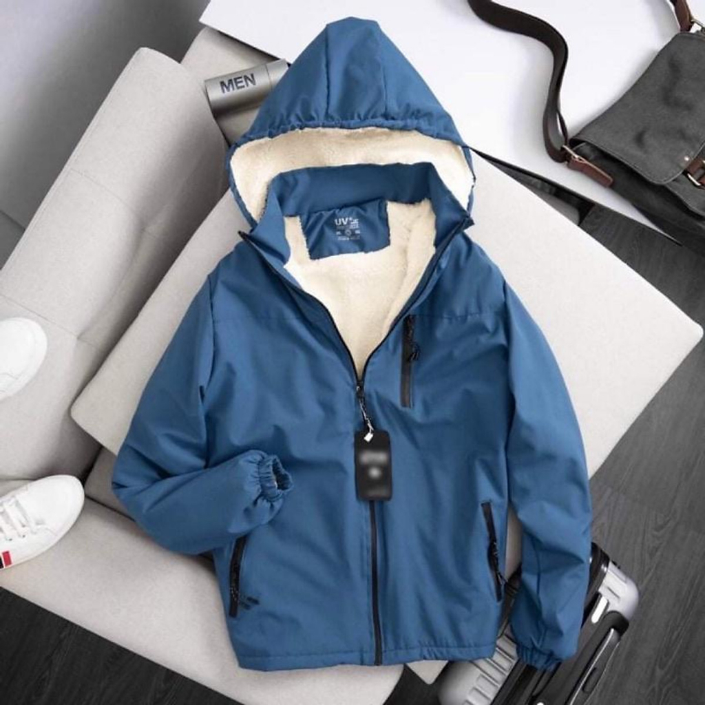 Áo gió nam nữ lót lông cừu phủ nano chống thấm nước cao cấp, áo gió unisex lông cừu siêu ấm chất dày đẹp
