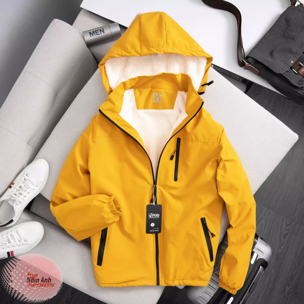Áo gió nam nữ lót lông cừu phủ nano chống thấm nước cao cấp, áo gió unisex lông cừu siêu ấm chất dày đẹp